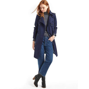 Women's Gap Navy Trench Coat L
